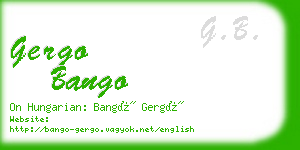 gergo bango business card